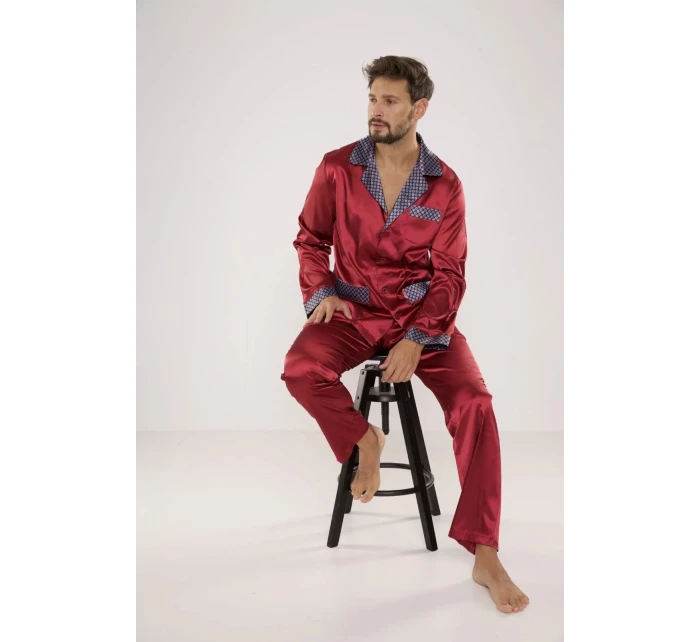 Pánske saténové pyžamo Satyna Adam 939 - De Lafense Pánske saténové pyžamo Satyna Adam 939 - De Lafense