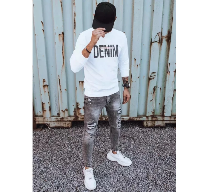 Pánská bílá mikina s potiskem Dstreet model 21966040 - FashionStreet