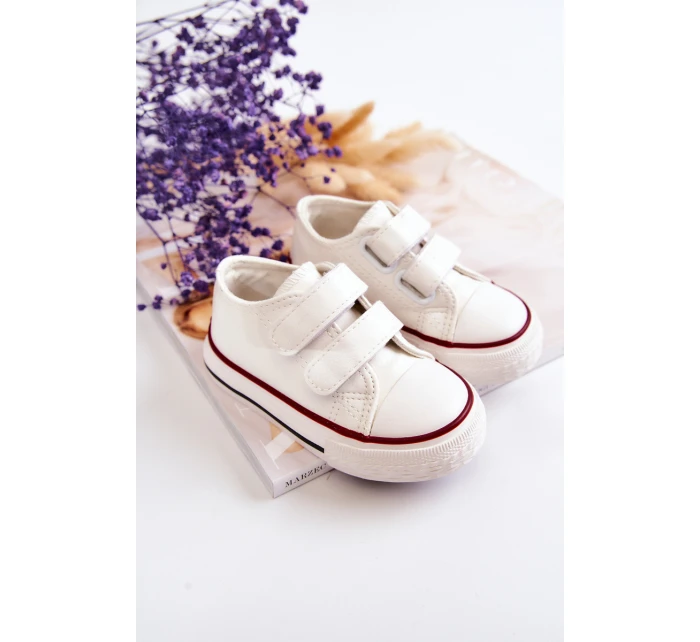 Dětské Kůže tenisky se suchým zipem Bílé model 21578871 - Boto