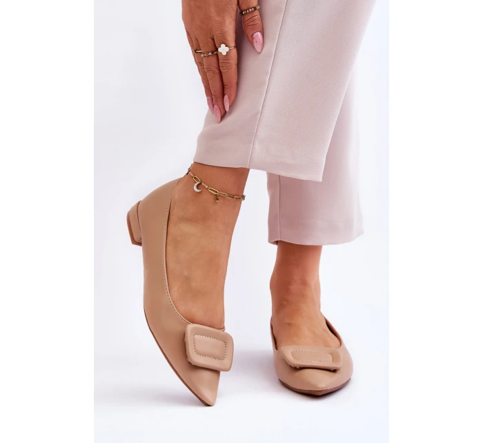 Klasyczne Baleriny Z Ozdobą Beżowe Rivea