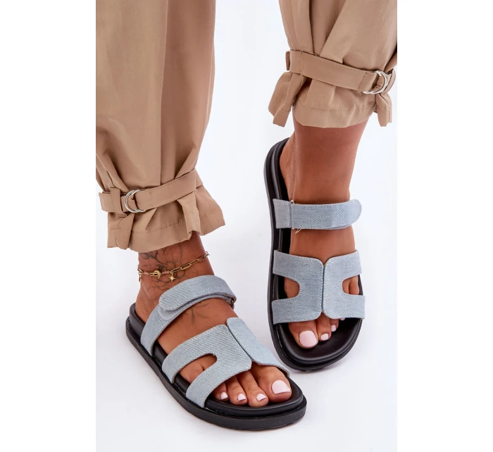 Kožené klasické žabky dámské na suchý zip hnědé model 21628572 - Boto