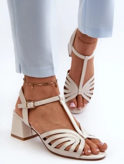 Damskie Sandały Na Obcasie Sergio Leone SK880 Perłowe