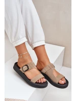 Dámské Semišové Pantofle Na Platformě Béžové model 21682483 - Zazoo