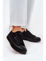 Materiałowe Trampki Damskie Na Platformie Big Star RR274775 Czarne