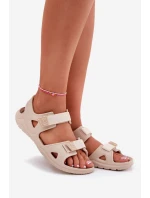 Piankowe Sandały Damskie Na Platformie Big Star RR274A515 Beżowe