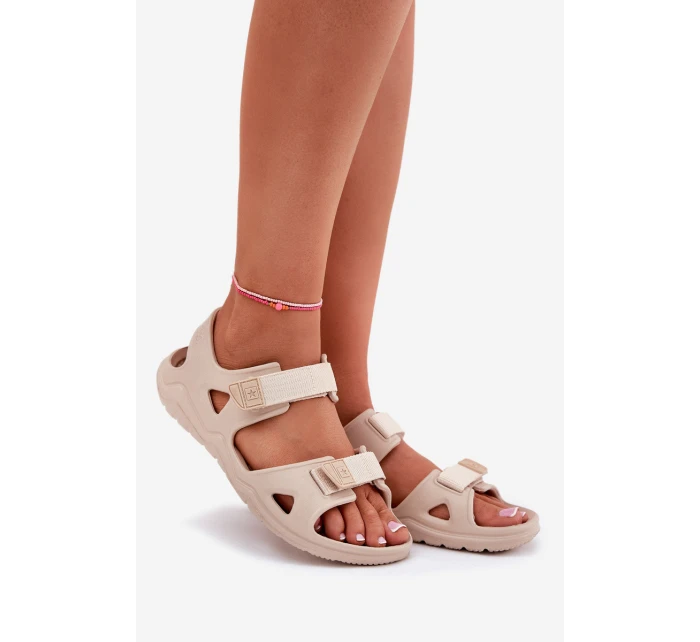 Piankowe Sandały Damskie Na Platformie Big Star RR274A515 Beżowe