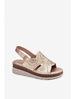 Kožené sandály na platformě S.Barski GR61-5916 Zlaté