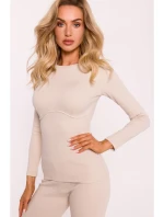 Žebrovaný top s dlouhými rukávy model 20515091 - Moe Žebrovaný top s dlouhými rukávy model 20515091 - Moe