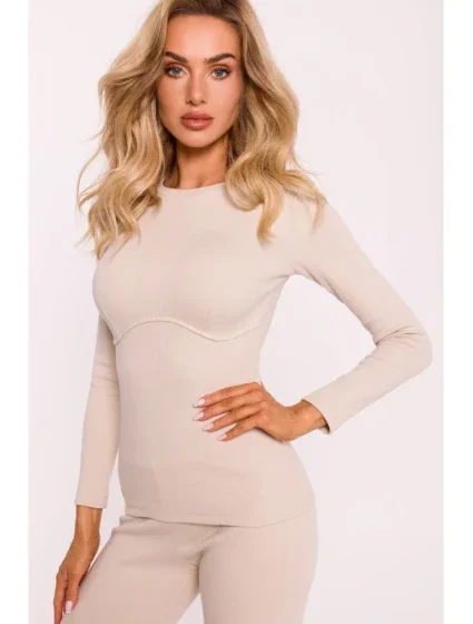Žebrovaný top s dlouhými rukávy model 20515091 - Moe Žebrovaný top s dlouhými rukávy model 20515091 - Moe
