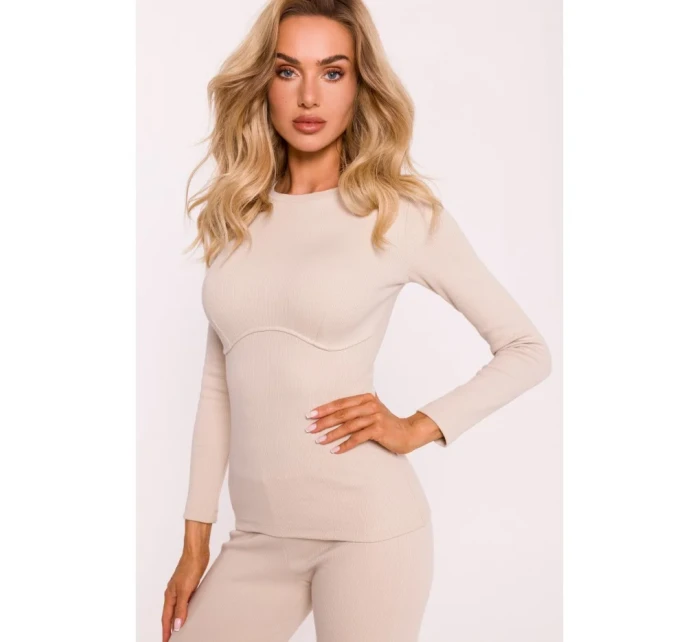 Žebrovaný top s dlouhými rukávy model 20515091 - Moe Žebrovaný top s dlouhými rukávy model 20515091 - Moe