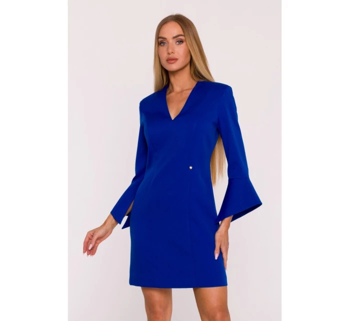 M876 Šaty so širokými manžetami - kráľovská modrá M876 Šaty so širokými manžetami - kráľovská modrá