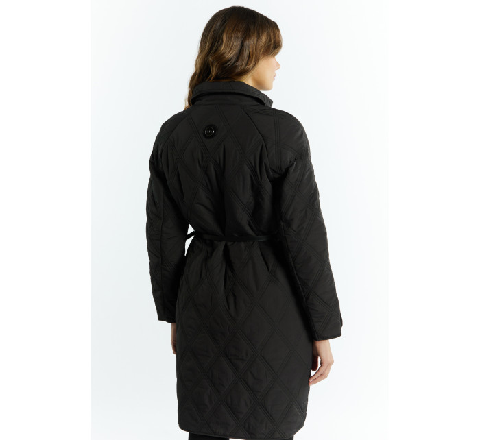 Monnari Kabáty Dámský prošívaný kabát s límcem černý