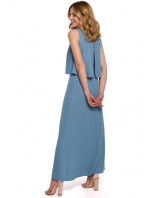 Dámske šaty s volánom K048 nebesky modré - Makover