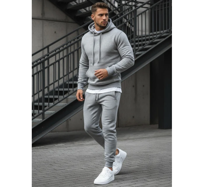 Pánská mikina s kapucí šedá model 21962114 - FashionStreet
