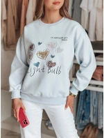 Dámska nadrozmerná mikina so srdiečkami PINKNOTE modrá FashionStreet BY1502