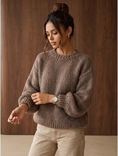 Dámský volný svetr s kulatým výstřihem Fango FashionStreet MY2586