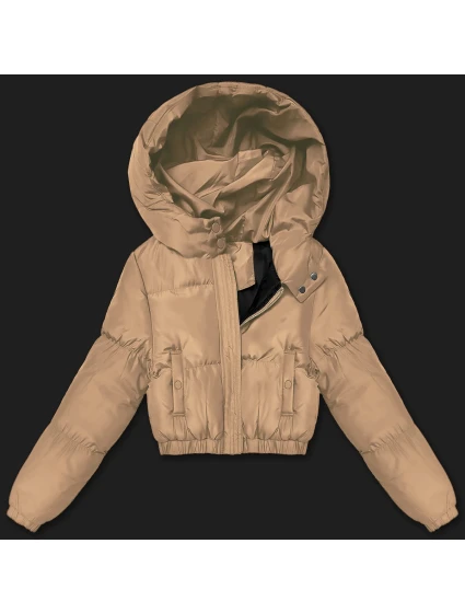 Tmavě béžová krátká zimní bunda typu  model 21483446 - J.STYLE
