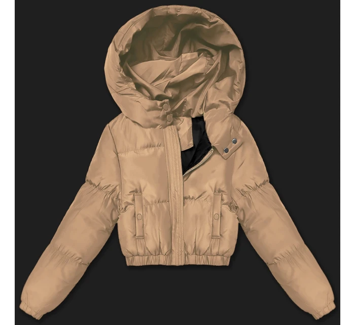 Tmavě béžová krátká zimní bunda typu  model 21483446 - J.STYLE