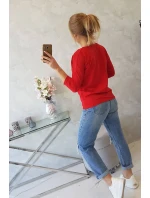 Blúzka s výstrihom do V červená