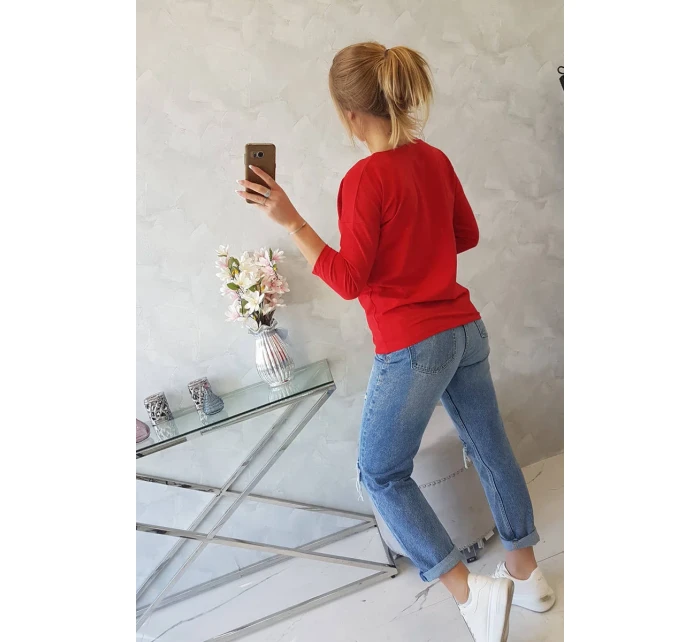 Blúzka s výstrihom do V červená