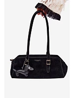 Kabelka z imitace semiše s přívěskem černá model 22111600 - Flora&Co