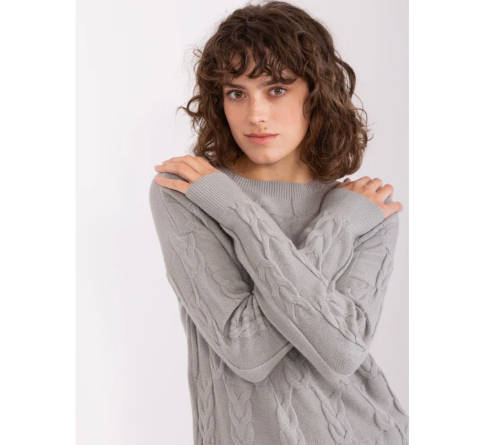 Sweter AT SW model 19040771 szary - FPrice Sweter AT SW model 19040771 szary - FPrice