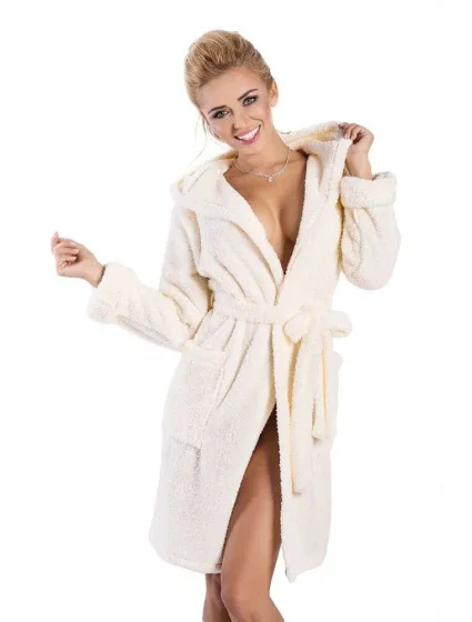 Dámský krátký župan Diana ecru - Dkaren Dámský krátký župan Diana ecru - Dkaren