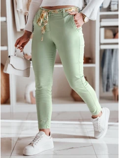 Dámské látkové chinos kalhoty s páskem mint Dstreet model 21986189 - FashionStreet