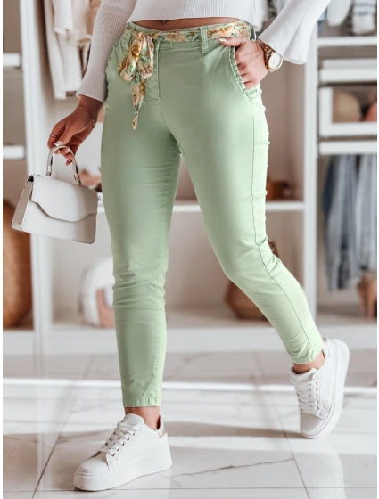 Dámské látkové chinos kalhoty s páskem mint Dstreet model 21986189 - FashionStreet
