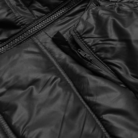 Čierna dámska prešívaná bunda pre prechodné obdobie (H-205)