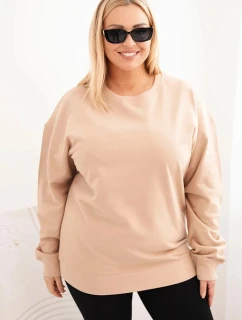 Dámská mikina Plus Size bavlněná basic s kulatým výstřihem model 21723073 - K-Fashion
