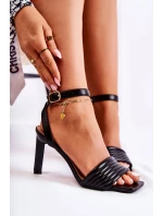 Damskie Sandały Na Obcasie Czarne Camellia