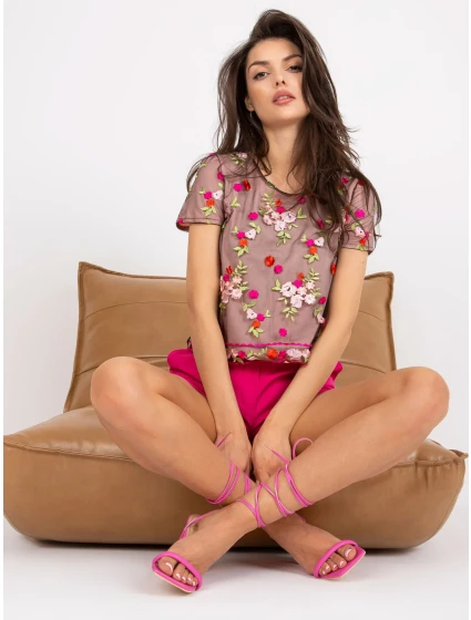 Blúzka LK BZ 506299.16P čierna a ružová