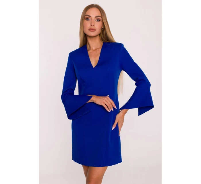 M876 Šaty so širokými manžetami - kráľovská modrá M876 Šaty so širokými manžetami - kráľovská modrá