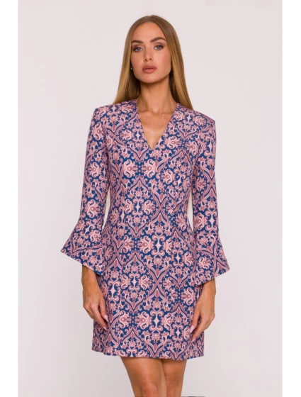 model 21296058 Šaty s potiskem a širokými manžetami model 3 - Moe