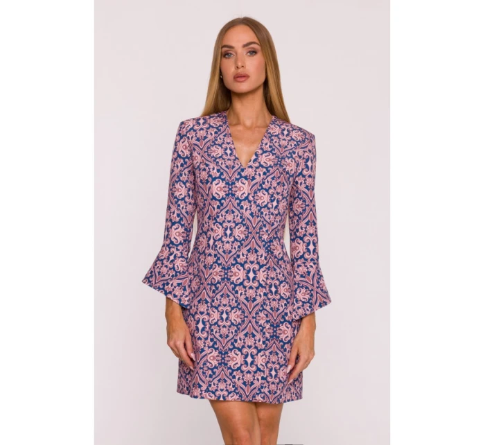 model 21296058 Šaty s potiskem a širokými manžetami model 3 - Moe