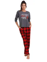Dámske pyžamo 165/051 šedá vzor vianoce - Karol