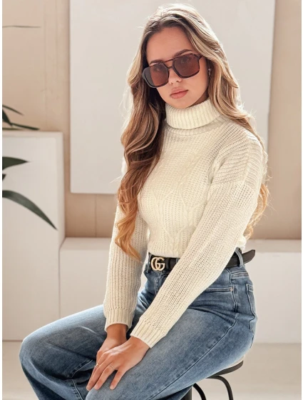 Dámský svetr ecru Dstreet model 21964140 - FashionStreet