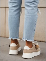 Dámske tenisky na platforme béžové FashionStreet ZY1419 Dámske tenisky na platforme béžové FashionStreet ZY1419