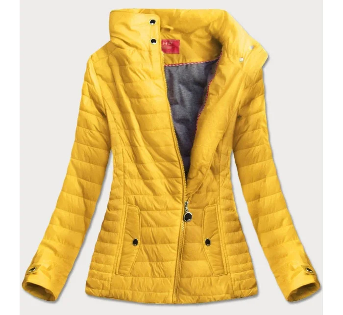 Žltá bunda s vysokým stojačikom (DL016)