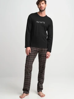 Vamp - Pánske bavlnené pyžamo s károvanými nohavicami 21937 - Vamp