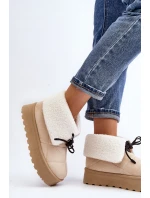 Śniegowce Na Platformie Z Kożuchem Jasnobeżowe Olimuka Śniegowce Na Platformie Z Kożuchem Jasnobeżowe Olimuka