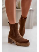 Botki Damskie Na Słupku Z Eko Zamszu Ocieplane Ciemnobrązowe Nevitas Botki Damskie Na Słupku Z Eko Zamszu Ocieplane Ciemnobrązowe Nevitas