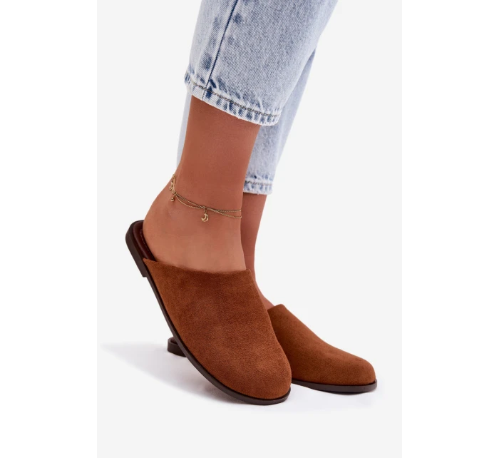 Dámské ploché sandály z eko semiše Camel Veronelle Dámské ploché sandály z eko semiše Camel Veronelle