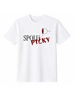 Dámske bavlnené tričko s potlačou - SPOLUPIČKY - biele Dámske bavlnené tričko s potlačou - SPOLUPIČKY - biele