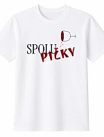 Dámske bavlnené tričko s potlačou - SPOLUPIČKY - biele