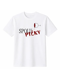 Dámske bavlnené tričko s potlačou - SPOLUPIČKY - biele