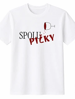 Dámske bavlnené tričko s potlačou - SPOLUPIČKY - biele