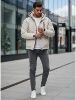 Pánská zimní bunda s kapucí světle béžová Dstreet model 21994710 - FashionStreet Pánská zimní bunda s kapucí světle béžová Dstreet model 21994710 - FashionStreet