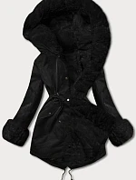 Parka s kožušinovou podšívkou čierno-čierna (5M763-392A)